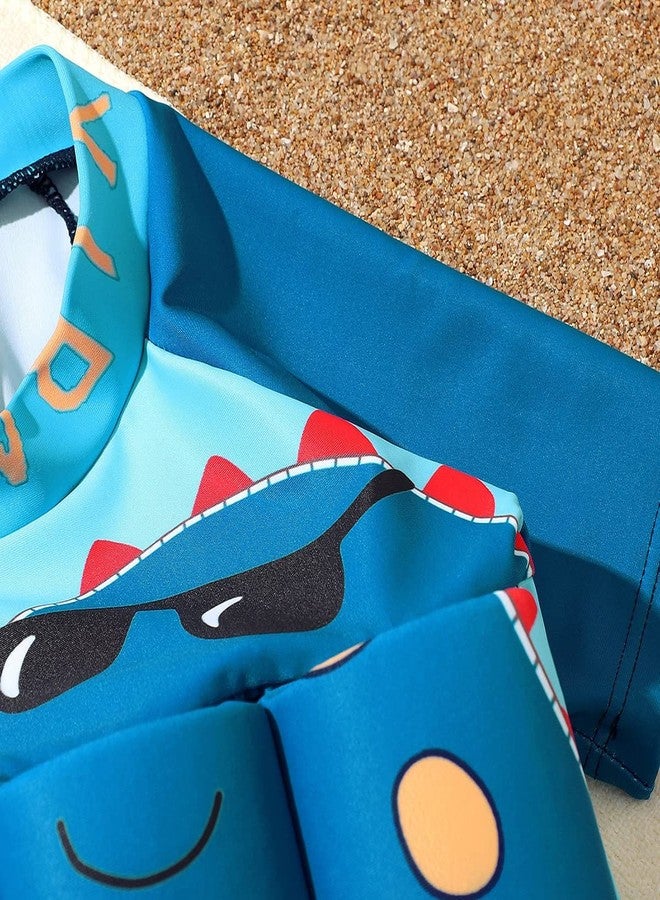 IDOPIP Kids Baby Boys Float Suit with Adjustable Buoyancy Dinosaur Floatation Swimsuit Floating Swimwear Bathing Suit Toddler Swim Vest with 8 Removable Buoyancy Sticks Blue Dinosaur + Guitar 2-3 Years - Image 5
